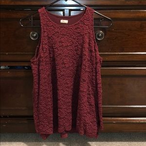 Burgundy top